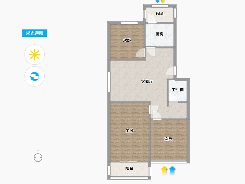 天津-天津市-日华里-80.80-户型库-采光通风