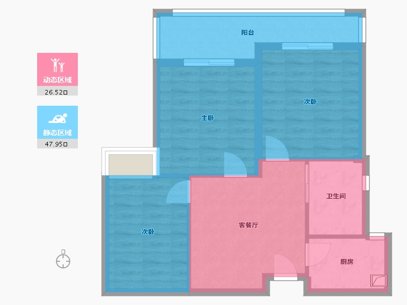 湖北省-黄石市-江泰春岸-南区-62.23-户型库-动静分区