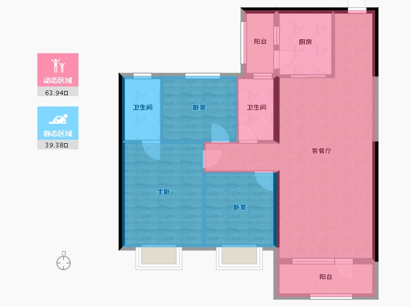 吉林省-通化市-碧桂园十里江南-101.58-户型库-动静分区