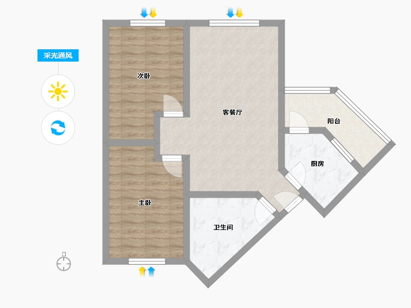 四川省-成都市-静安社区-78.00-户型库-采光通风