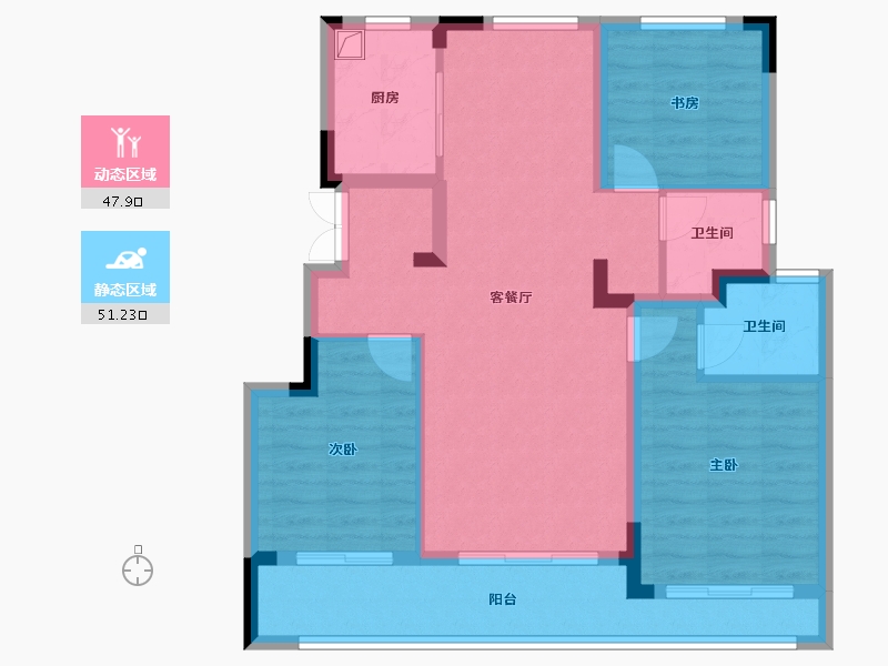 浙江省-绍兴市-元垄镜庐-86.40-户型库-动静分区