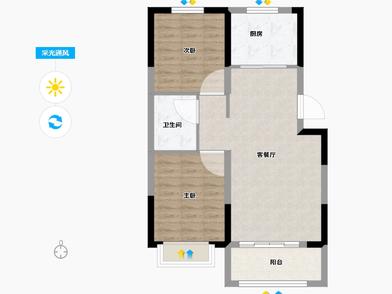 河北省-石家庄市-碧桂园云樾风华-68.00-户型库-采光通风