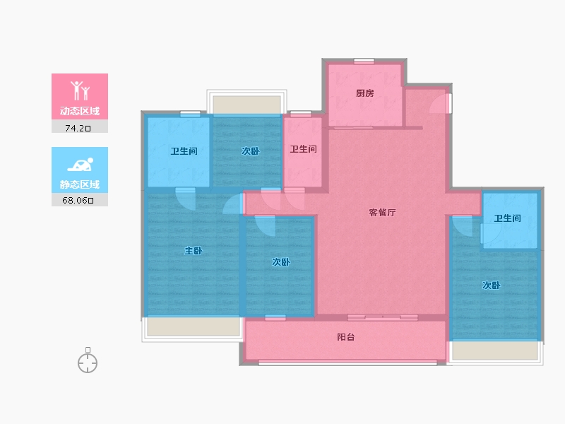 江苏省-常州市-尚隽天骄-128.00-户型库-动静分区