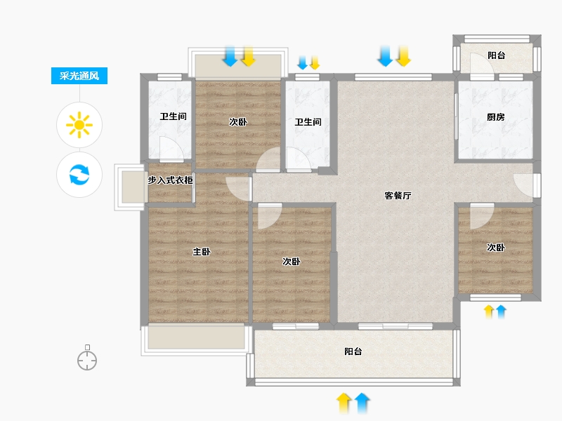 广东省-河源市-麒麟华府-110.66-户型库-采光通风