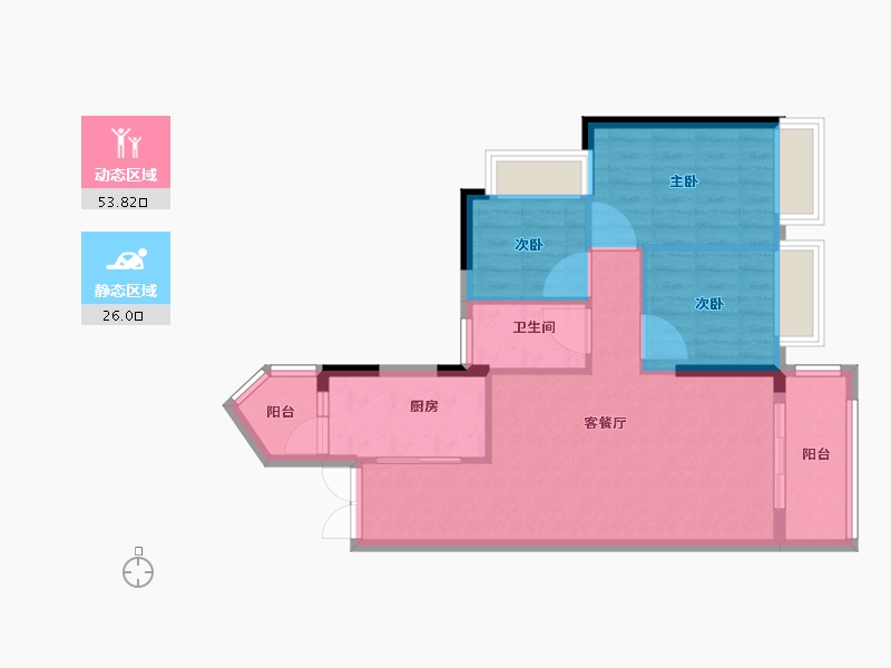 广东省-广州市-萝岗和苑-71.82-户型库-动静分区