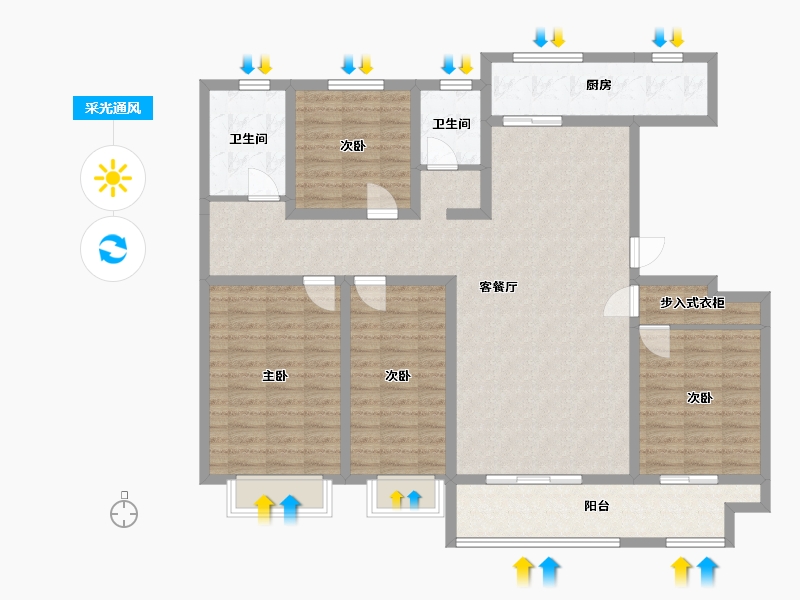 山东省-德州市-尚得公馆-148.00-户型库-采光通风