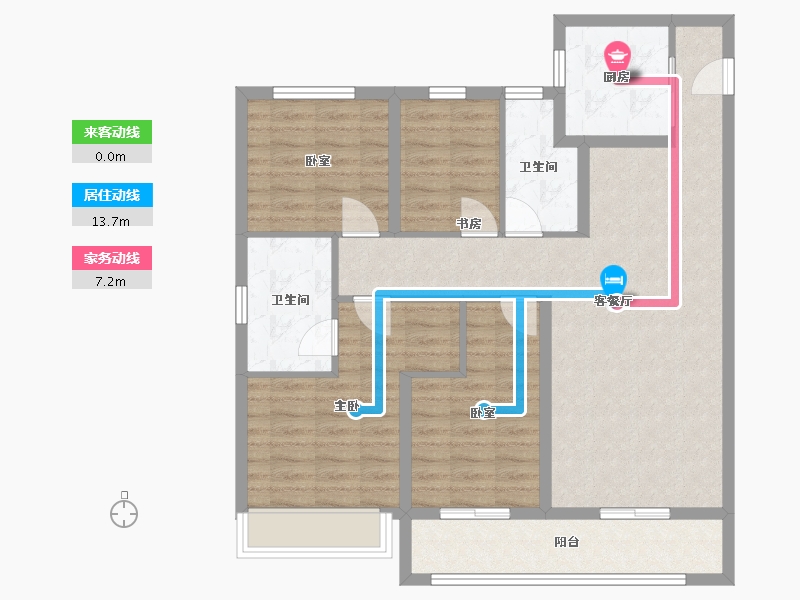 浙江省-宁波市-滨河沁月-96.42-户型库-动静线