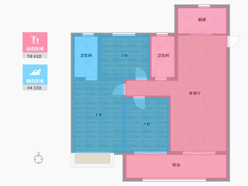 河北省-邢台市-保利时光印象-104.80-户型库-动静分区