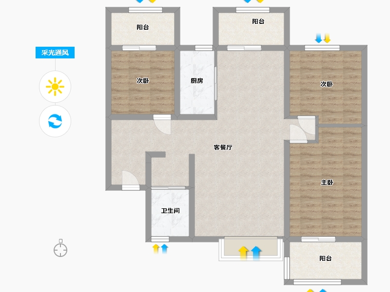 河南省-三门峡市-学府居-3期-104.00-户型库-采光通风