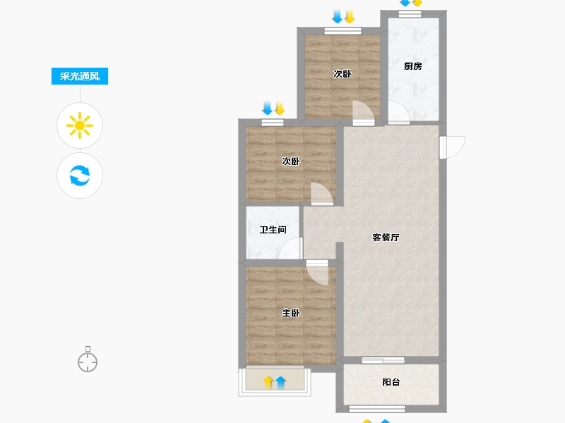 河北省-邢台市-保利时光印象-86.40-户型库-采光通风