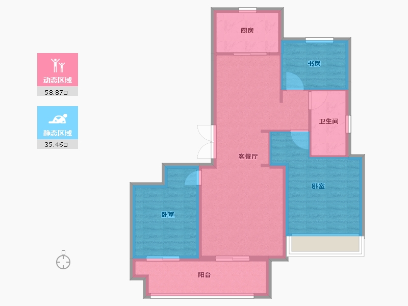 安徽省-宣城市-中梁江山御景-84.80-户型库-动静分区