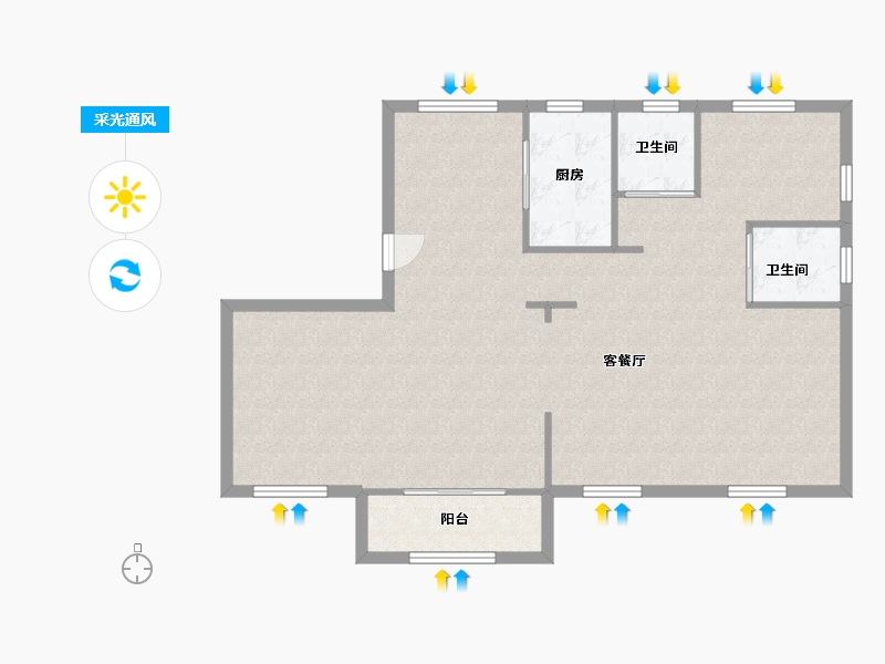 浙江省-台州市-香颂华府-104.80-户型库-采光通风