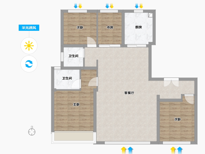 山东省-济南市-银丰玖玺城-143.00-户型库-采光通风