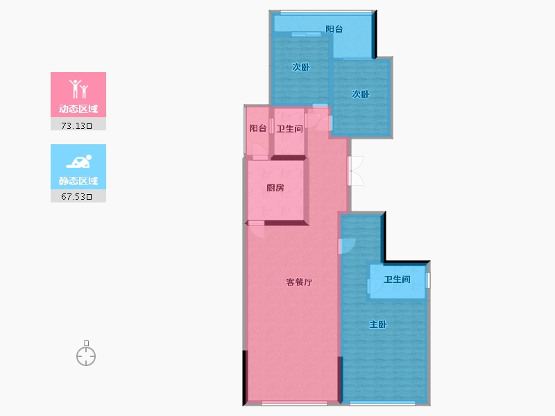 陕西省-汉中市-汉江首府-119.50-户型库-动静分区