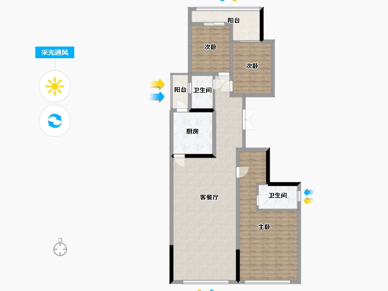 陕西省-汉中市-汉江首府-119.50-户型库-采光通风