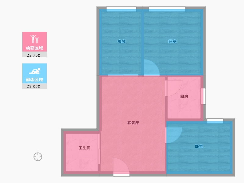 四川省-成都市-银城龙跃中心城-58.38-户型库-动静分区