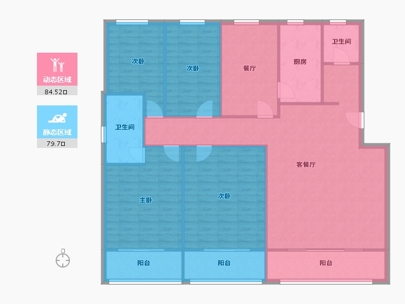 河南省-郑州市-经二路7号院-135.20-户型库-动静分区