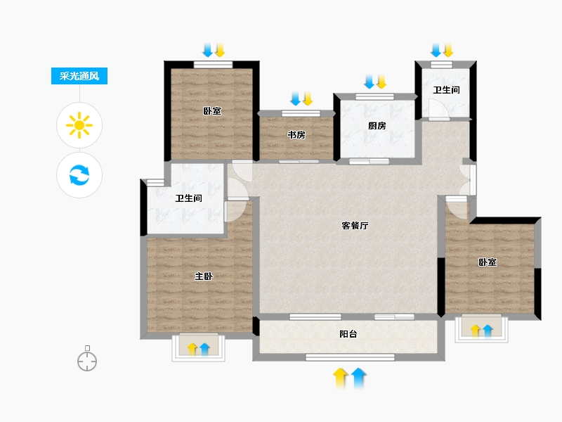 河南省-许昌市-中建观湖珑府-112.00-户型库-采光通风