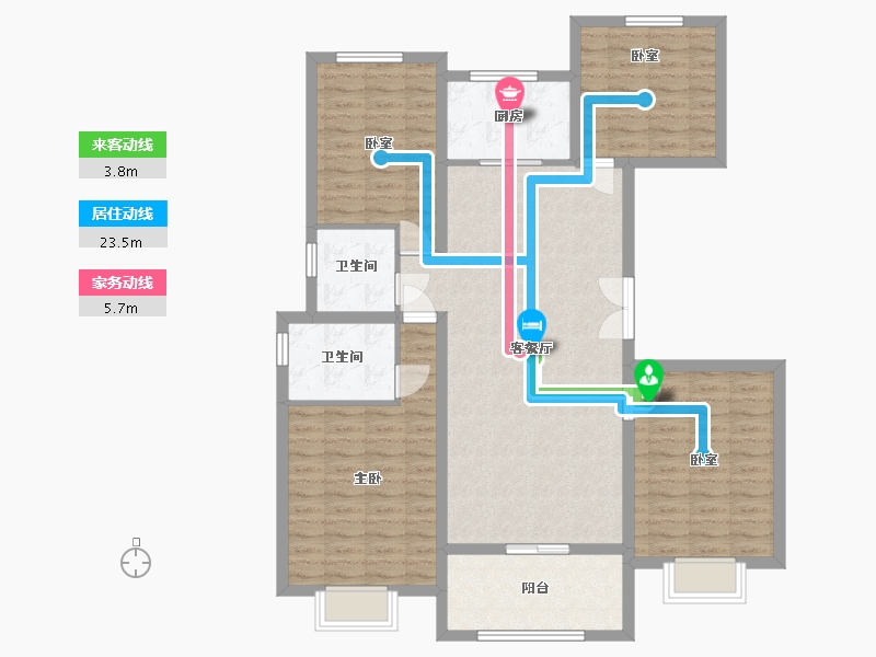 浙江省-金华市-金桂院-112.00-户型库-动静线