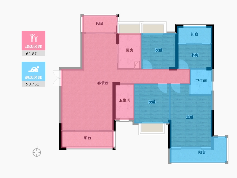 湖南省-常德市-长安九里-140.00-户型库-动静分区