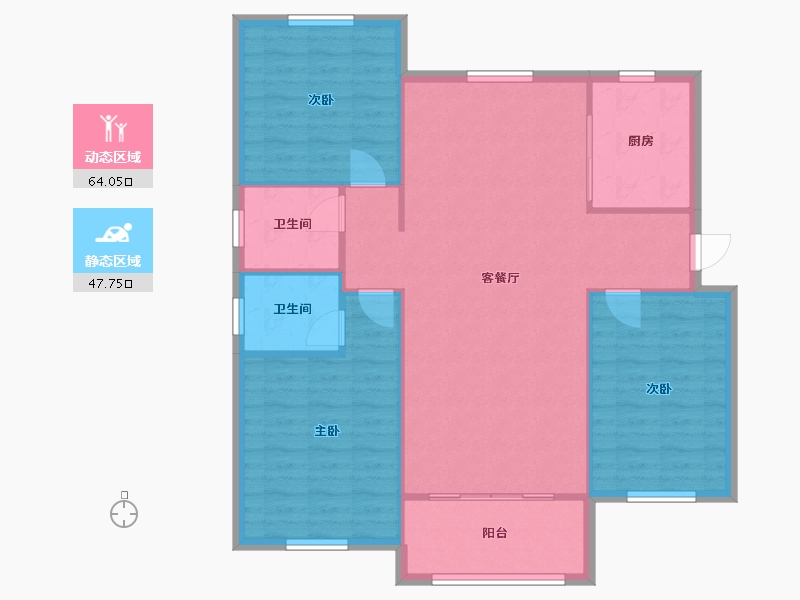 河南省-许昌市-瑞贝卡兴天下-113.92-户型库-动静分区