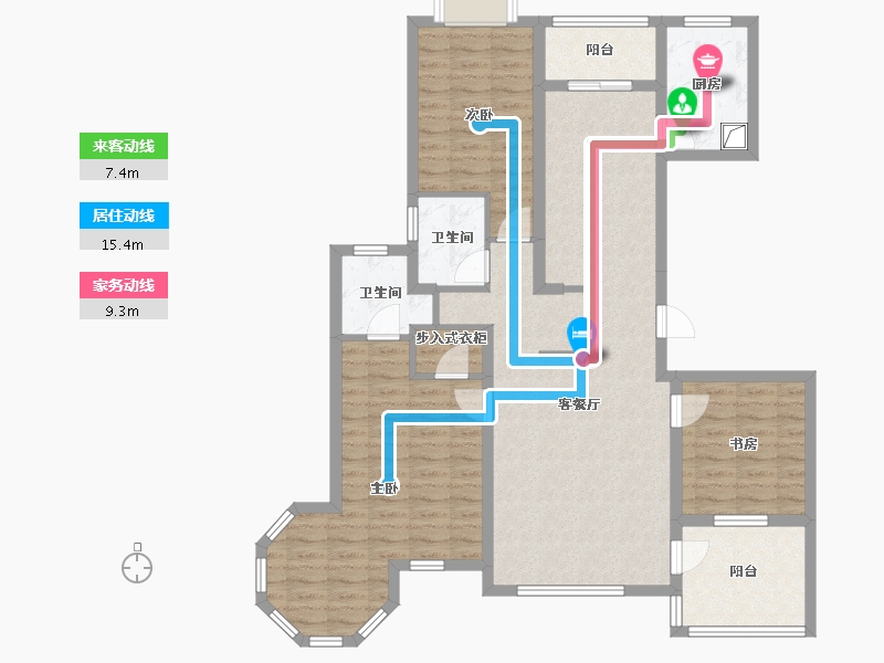 山西省-临汾市-侯马翡翠城-128.00-户型库-动静线