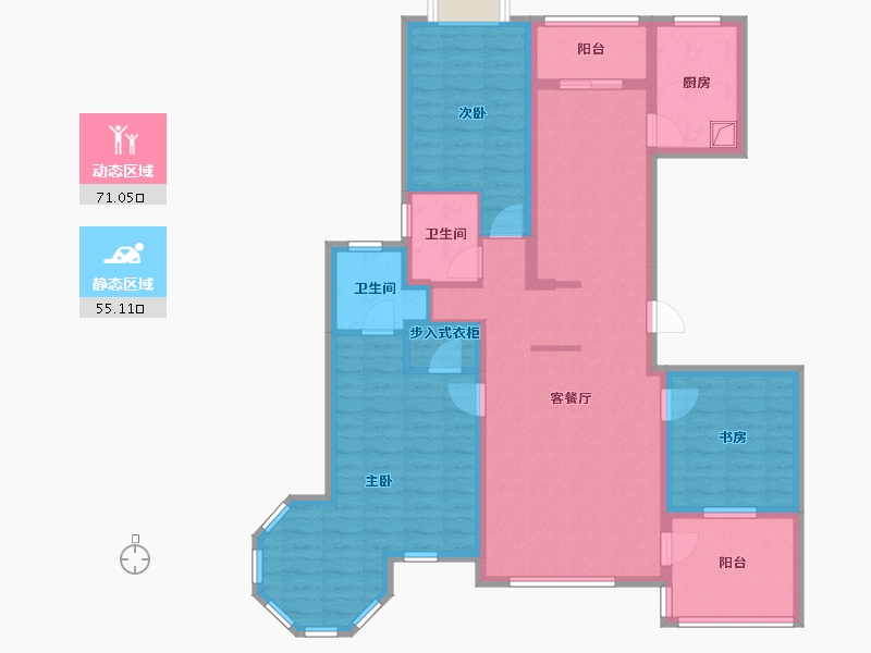 山西省-临汾市-侯马翡翠城-128.00-户型库-动静分区