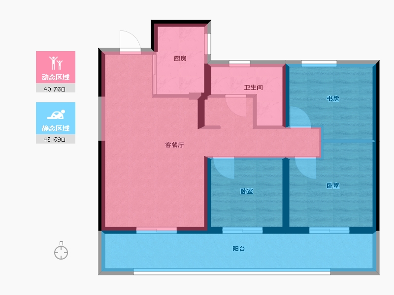 河南省-郑州市-时代-74.37-户型库-动静分区