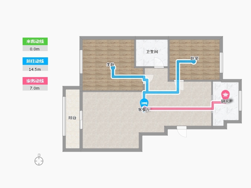 山东省-烟台市-富海花园-84.80-户型库-动静线