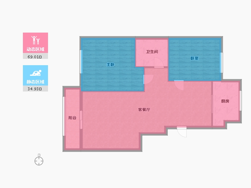 山东省-烟台市-富海花园-84.80-户型库-动静分区