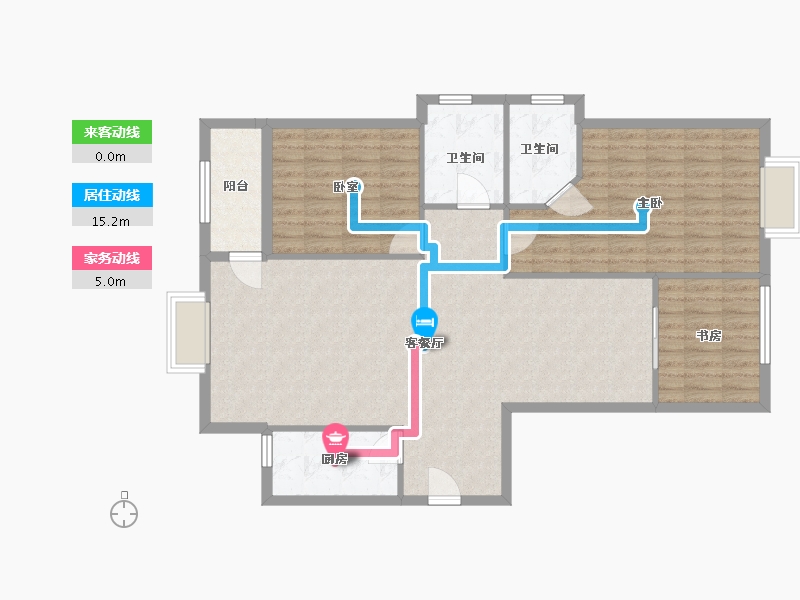 湖北省-黄石市-锦绣明珠小区-108.00-户型库-动静线