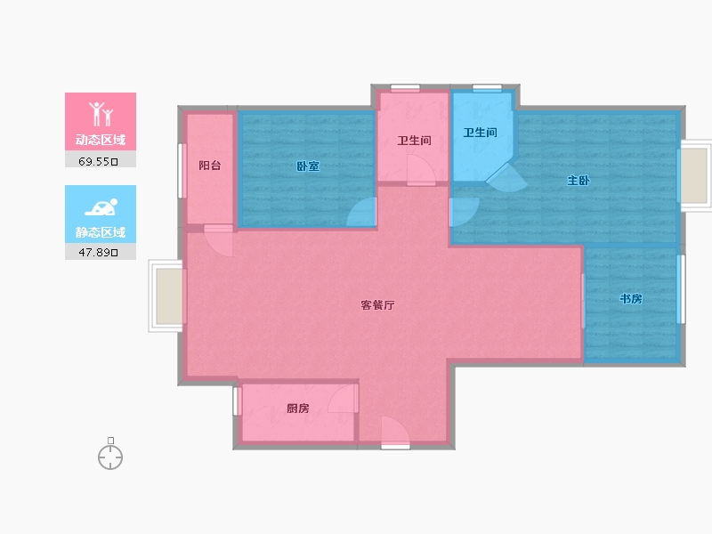 湖北省-黄石市-锦绣明珠小区-108.00-户型库-动静分区