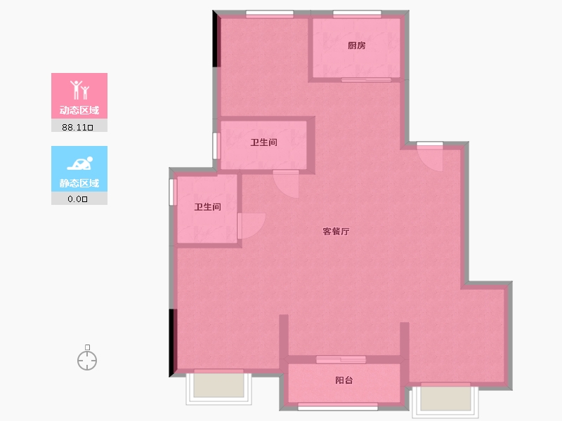 浙江省-宁波市-融望园-86.41-户型库-动静分区