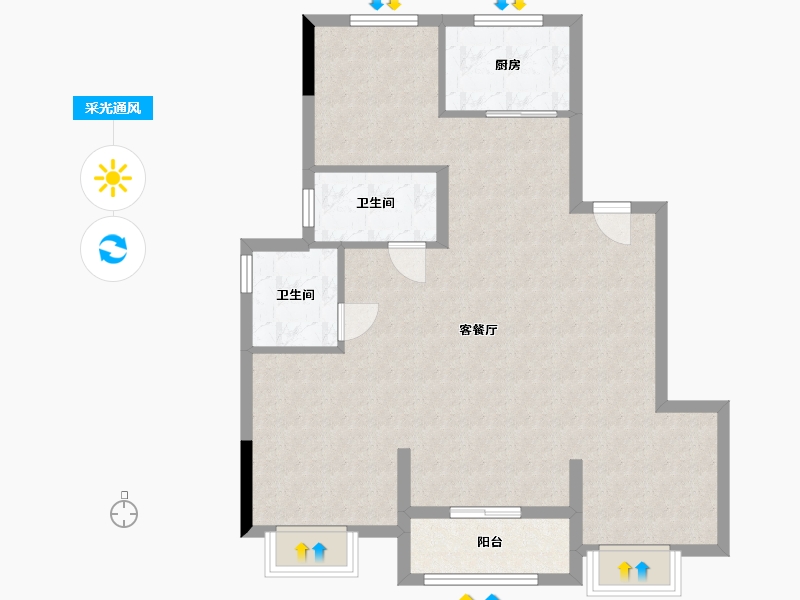 浙江省-宁波市-融望园-86.41-户型库-采光通风