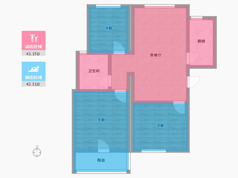 江苏省-南京市-春江新城-二期-72.80-户型库-动静分区