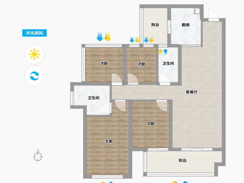 广西壮族自治区-玉林市-绿地城-112.28-户型库-采光通风