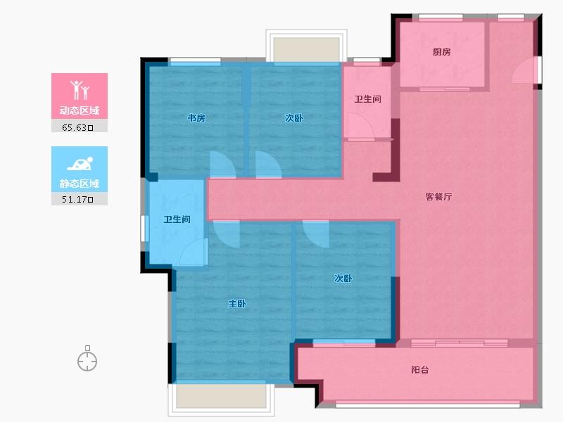 湖南省-常德市-褔捷华中城-115.00-户型库-动静分区