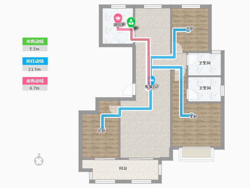 江苏省-徐州市-吾悦华府-89.60-户型库-动静线