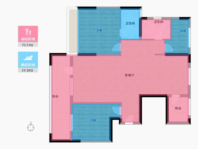 宁夏回族自治区-银川市-莲湖花园十区-97.60-户型库-动静分区