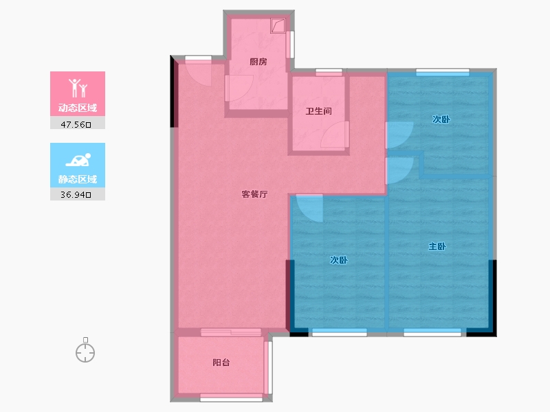 福建省-福州市-金辉观澜云著-76.00-户型库-动静分区