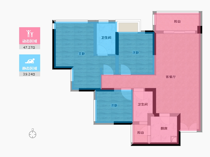 四川省-南充市-科华云玺台-76.00-户型库-动静分区