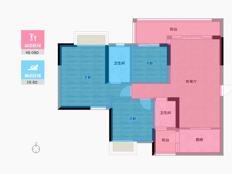 广东省-广州市-中海金沙馨园-一期-85.00-户型库-动静分区