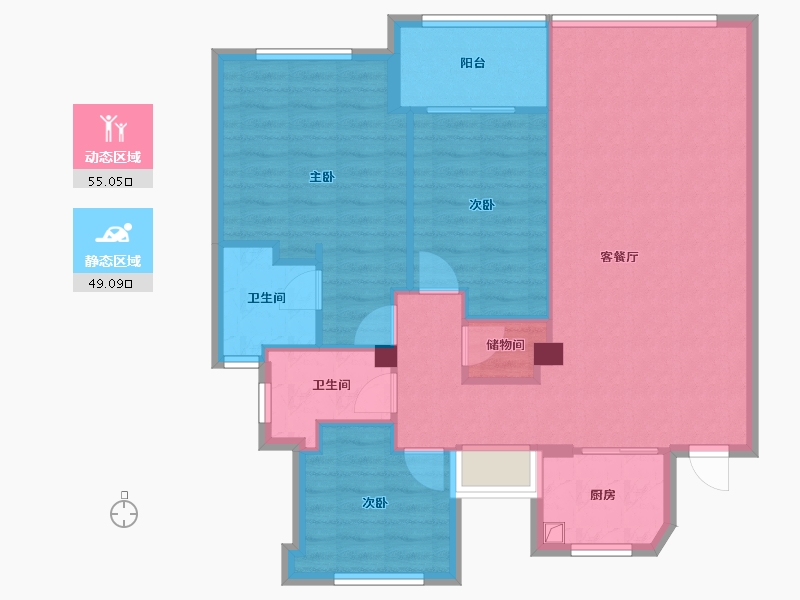 福建省-宁德市-盛世东方-94.40-户型库-动静分区