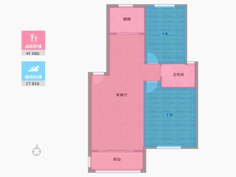 安徽省-芜湖市-绿地·镜湖世纪城-阳光花寓-70.00-户型库-动静分区