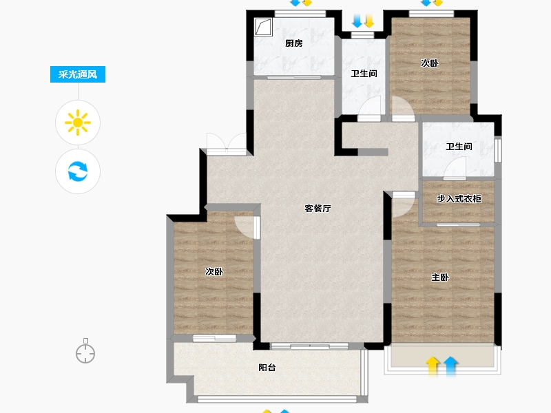 河南省-商丘市-银基荣府-122.00-户型库-采光通风