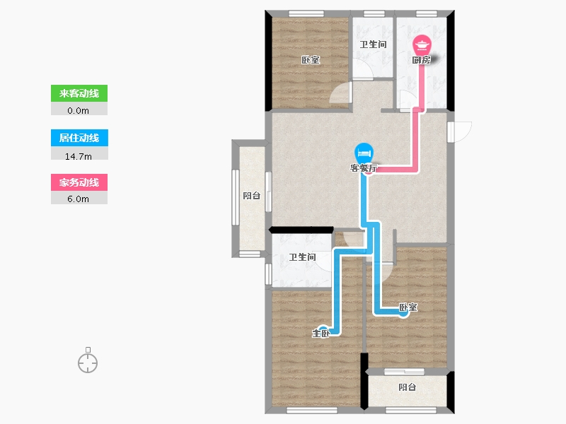 浙江省-杭州市-潮听名苑-96.00-户型库-动静线