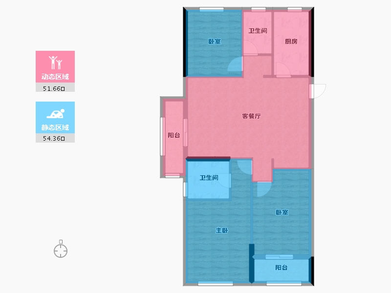 浙江省-杭州市-潮听名苑-96.00-户型库-动静分区