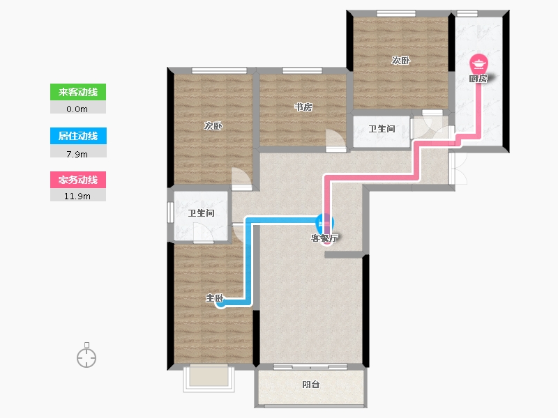 甘肃省-兰州市-西湖庭院-121.62-户型库-动静线