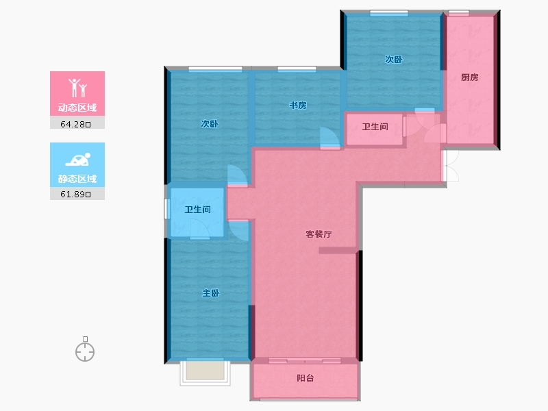 甘肃省-兰州市-西湖庭院-121.62-户型库-动静分区