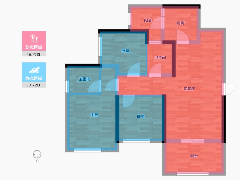 四川省-南充市-南充半山府邸-72.08-户型库-动静分区